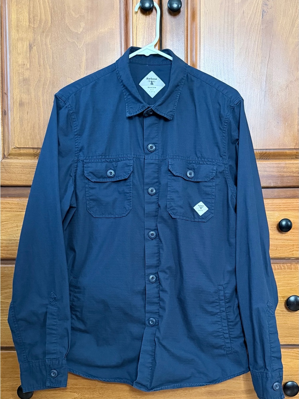 Barbour Beacon Navy Button-Down Shirt Jacket